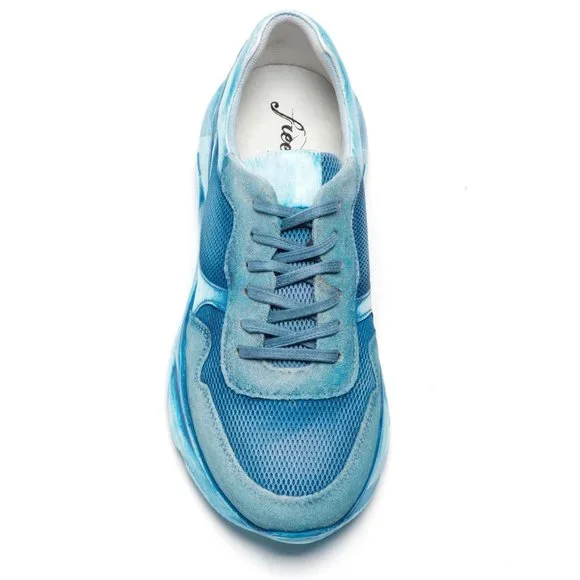 🎉LAST CHANCE🎉 FREE PEOPLE Let's Wander Washed Sneakers / Boardwalk Blue - Picture 13 of 16